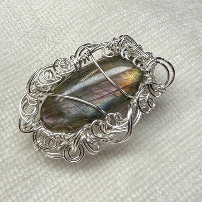 Labradorite broach - purple