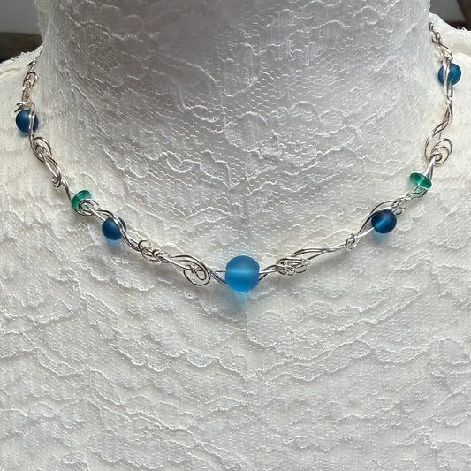 Mermaid Summer - teal necklace