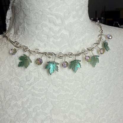 on autumn winds: pale teal necklace