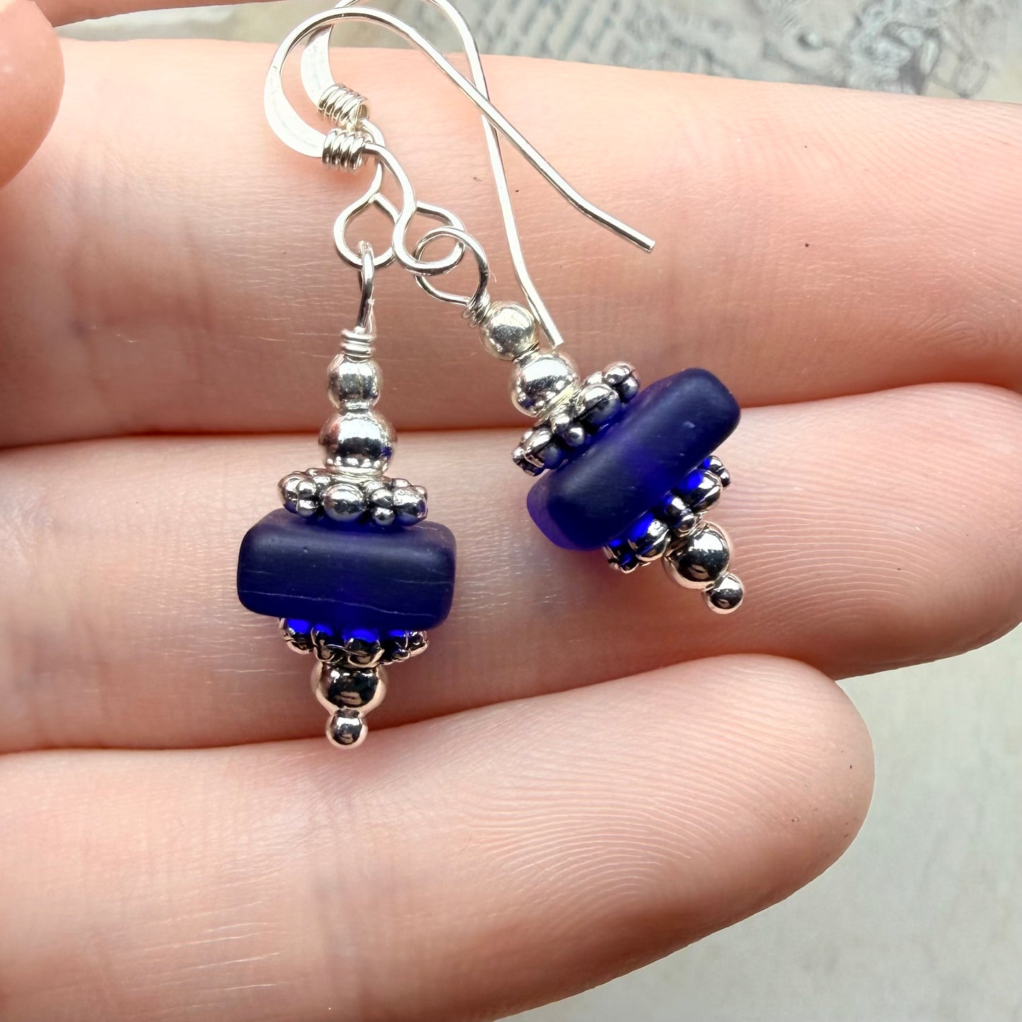 Mermaid Summer - cobalt earrings