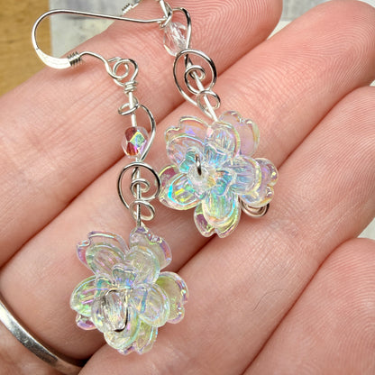 under summer skies: clear flower earrings