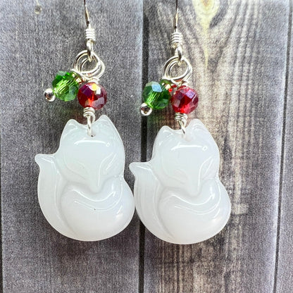 Yuletide Kitsune earrings