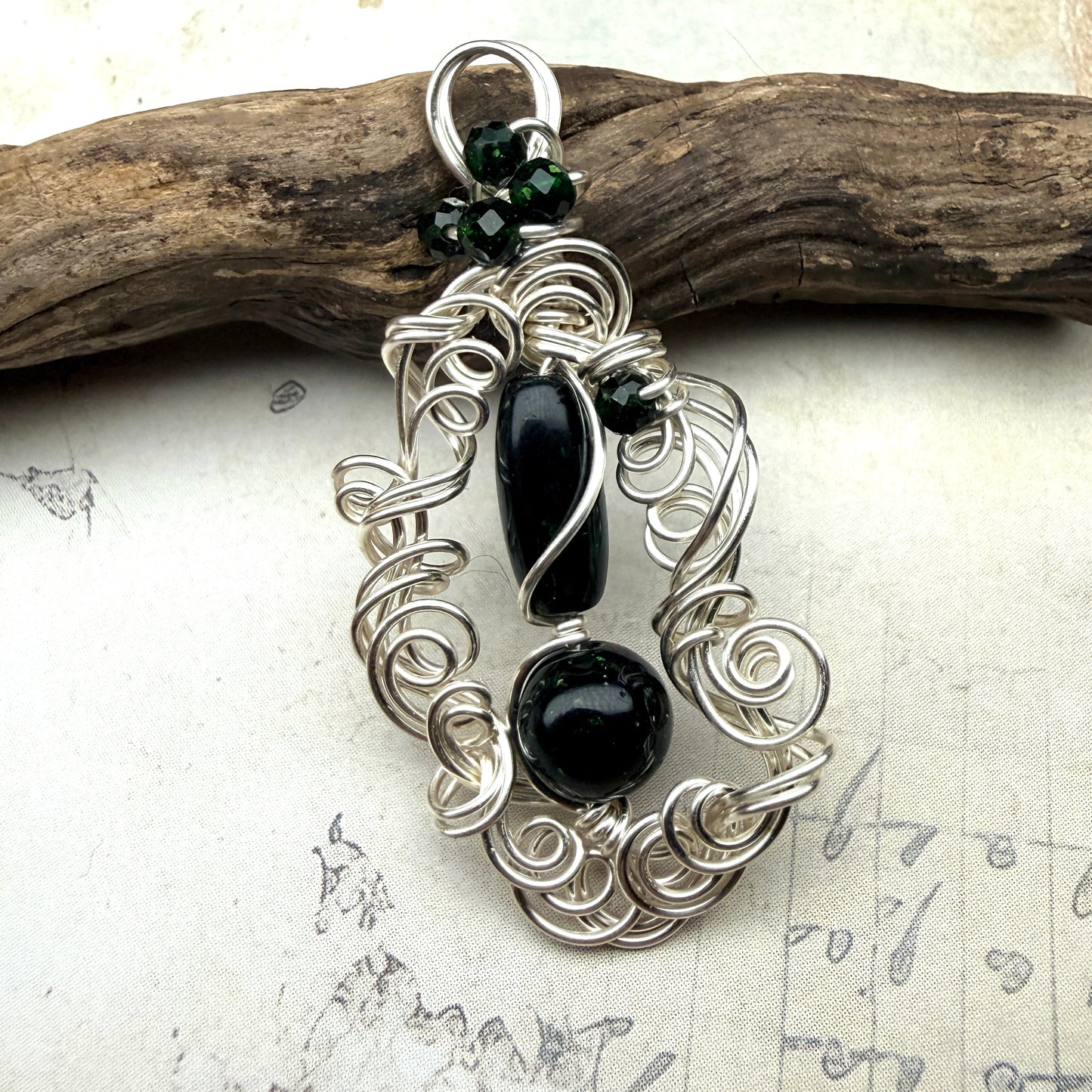 Green goldstone pendant