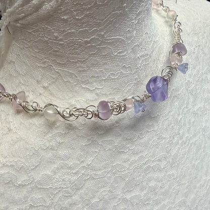 Mermaid Summer - lavender and pink necklace