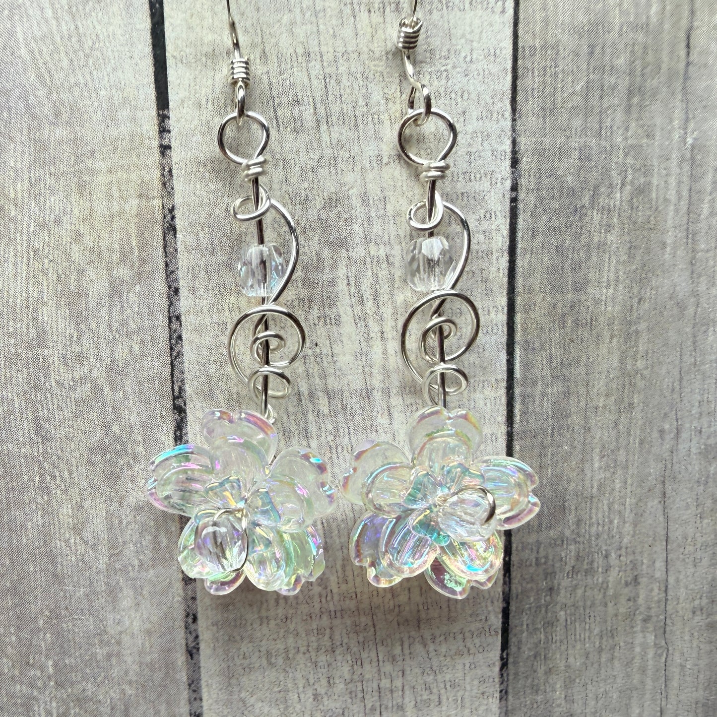 under summer skies: clear flower earrings