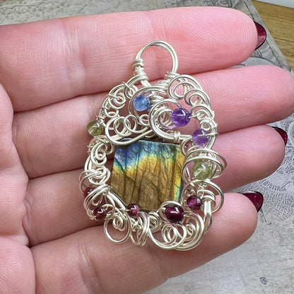 Petite Labradorite Pendant #12