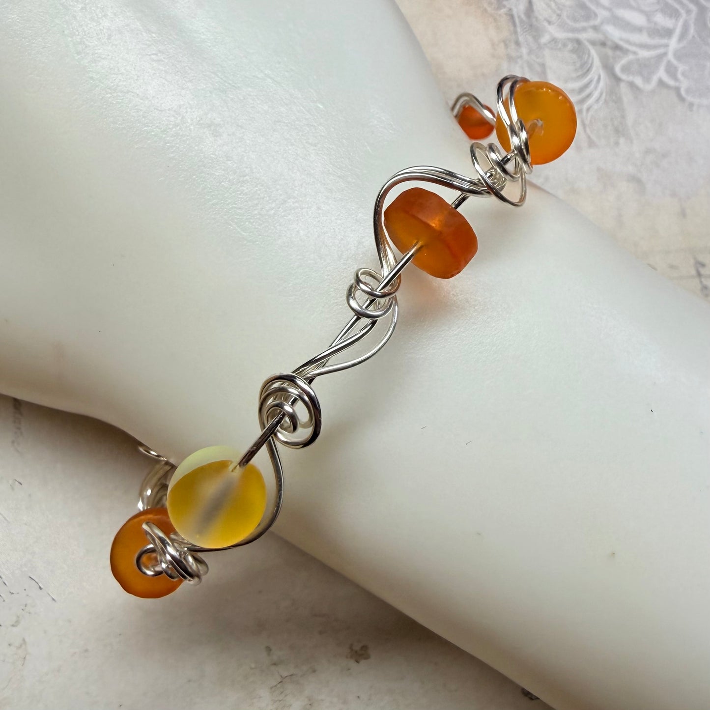 Mermaid Summer - orange and yellow bracelet