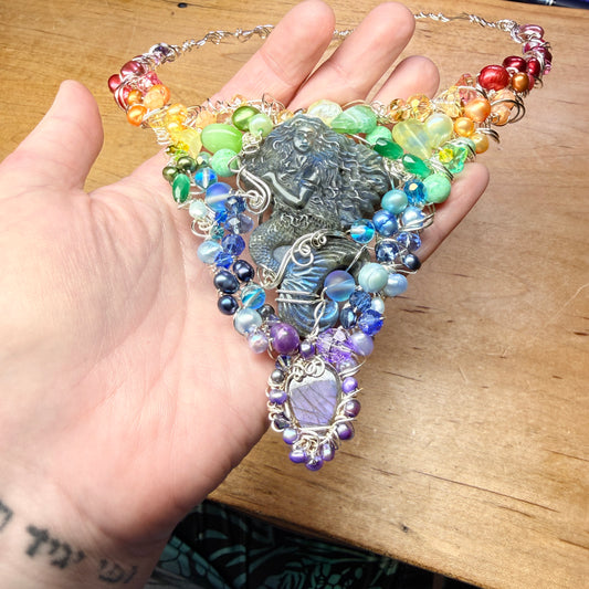 Rainbow labradorite mermaid