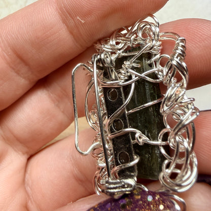 Labradorite broach - rectangle