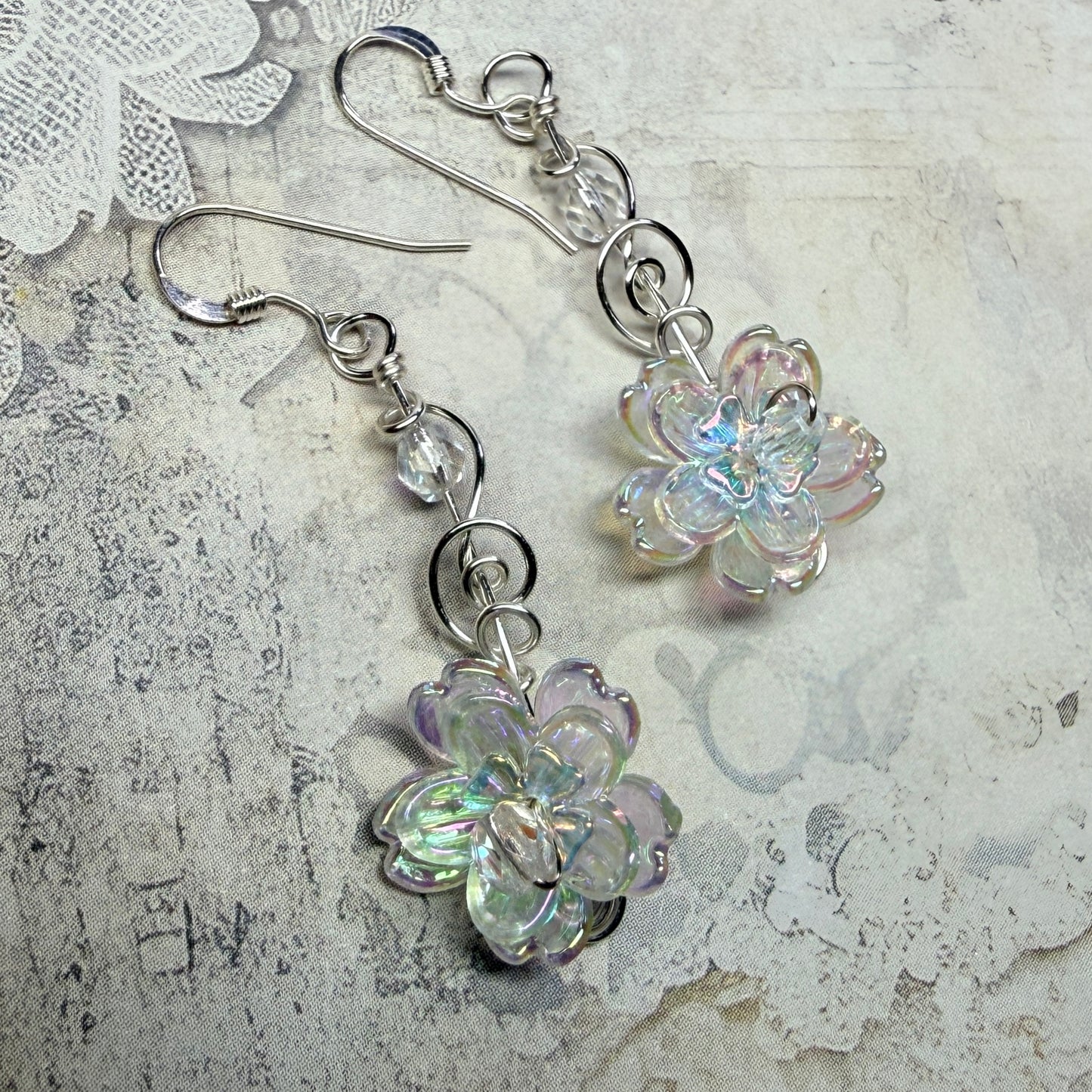 under summer skies: clear flower earrings