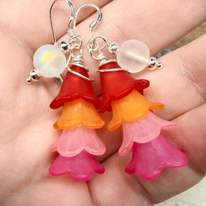 Mermaid Summer - sunset flower earrings