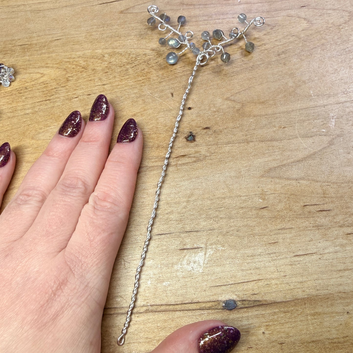 Hair ornament - labradorite