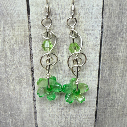 under summer skies: green flower earrings