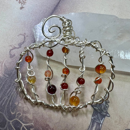 Pumpkin Pendant - red & orange