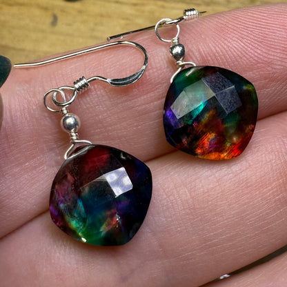 on the turning tide - small rainbow aurora earrings