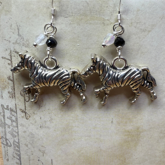 Custom zebra earrings