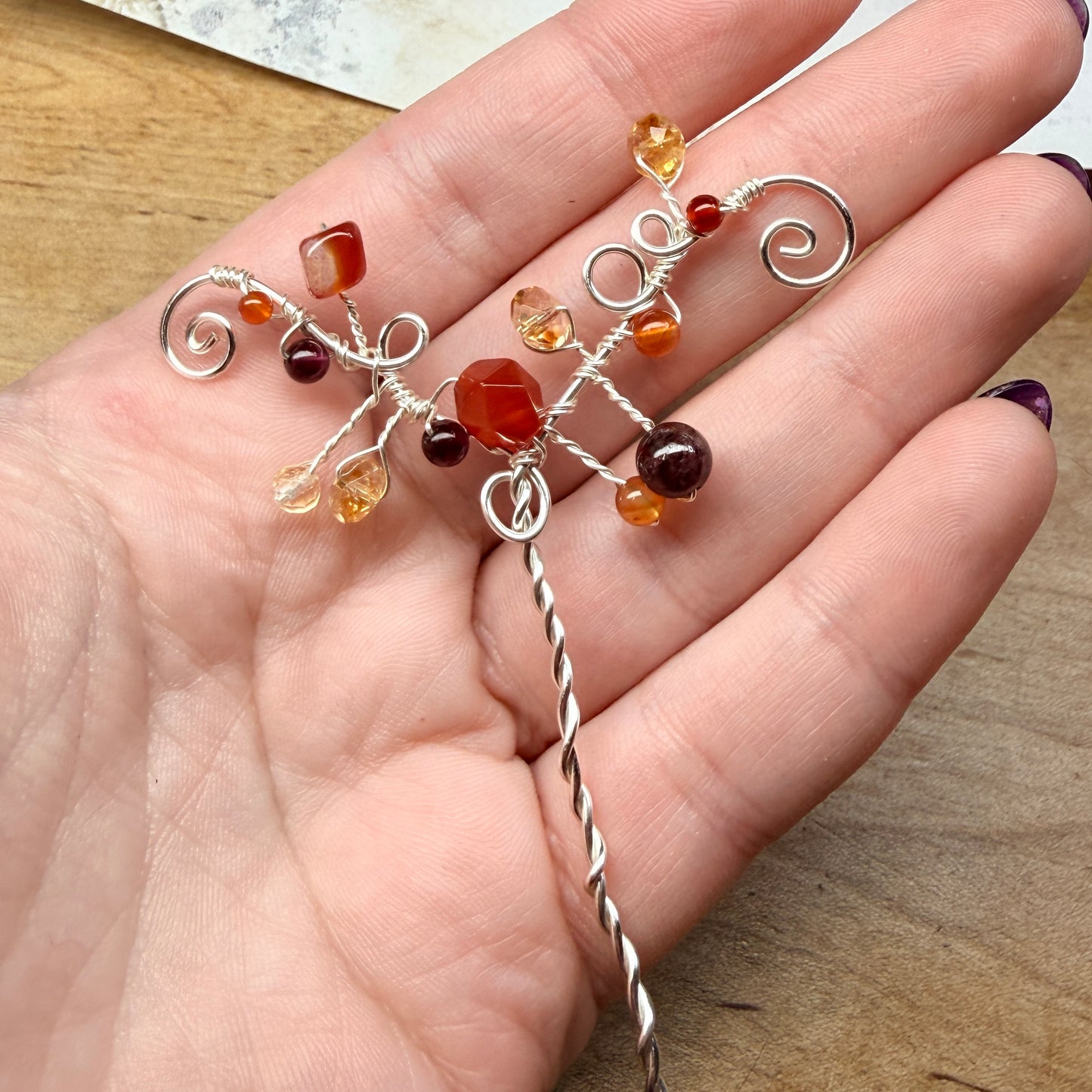 Hair ornament - red/orange/yellow