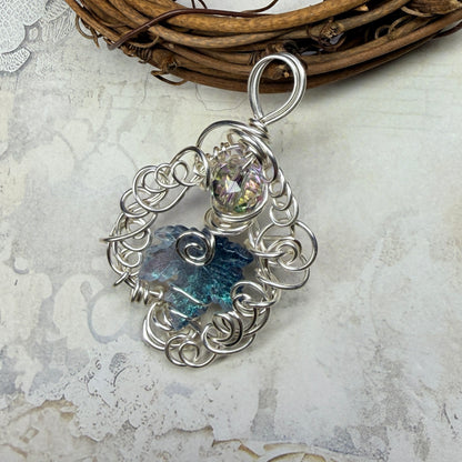 on autumn winds: light teal pendant