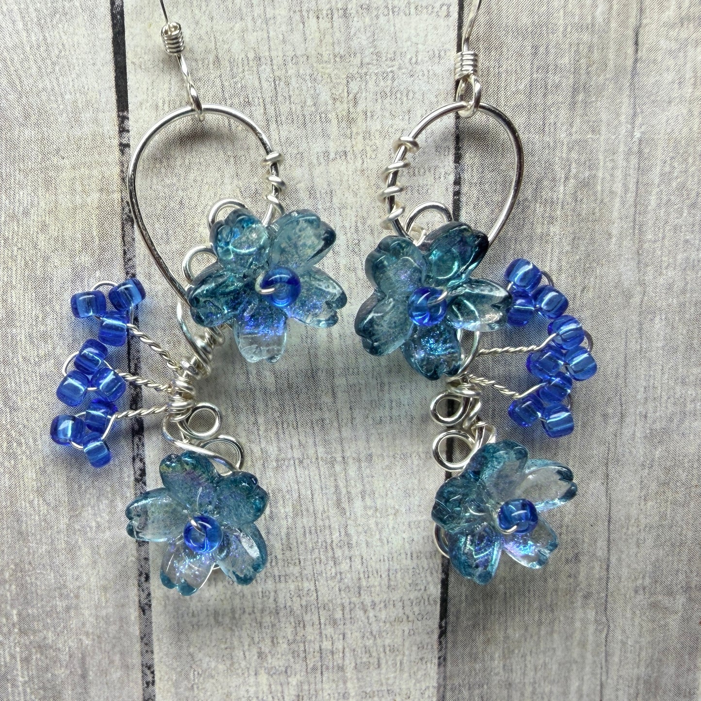 under summer skies: blue flower earrings