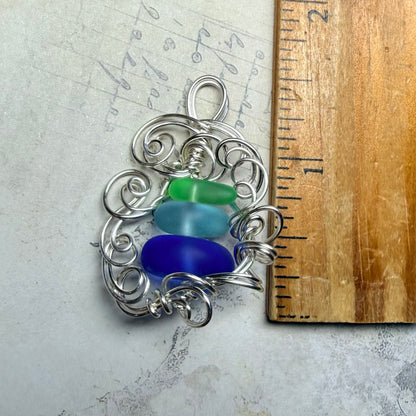 Mermaid Summer - blue and green pendant