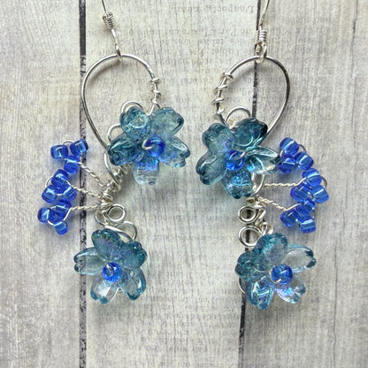 under summer skies: blue flower earrings