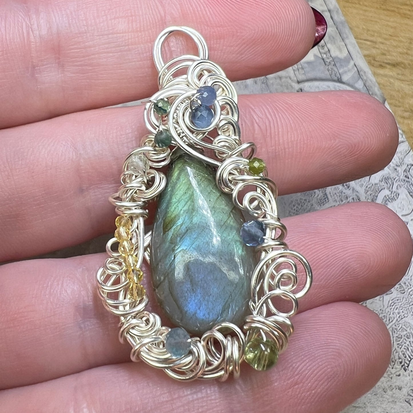 Petite Labradorite Pendant #8