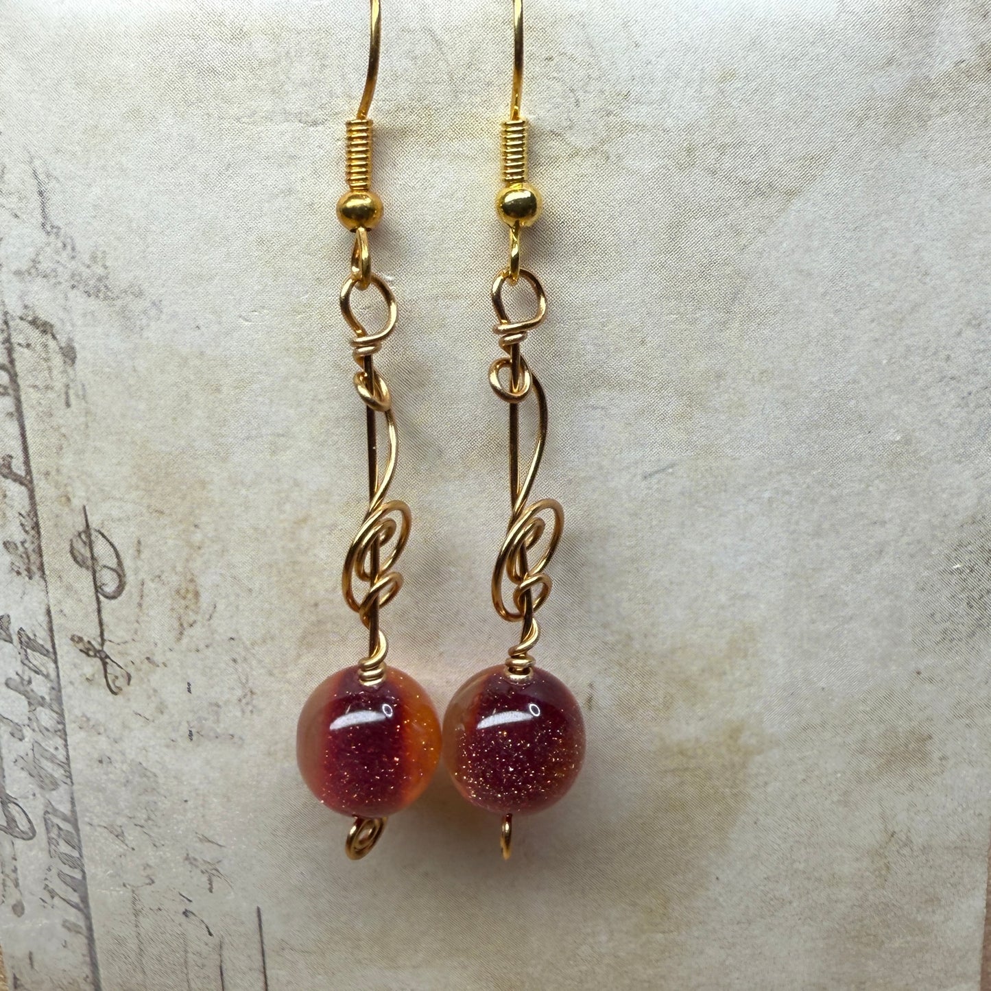 Color-changing sunset earrings - your choice of bright silver or harvest gold wire