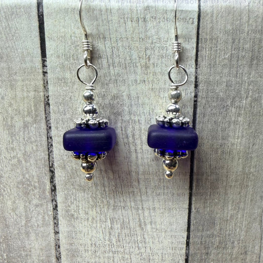 Mermaid Summer - cobalt earrings
