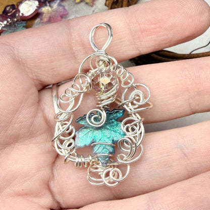 on autumn winds: light teal pendant