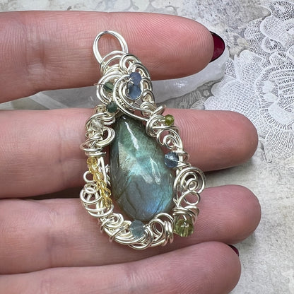 Petite Labradorite Pendant #8