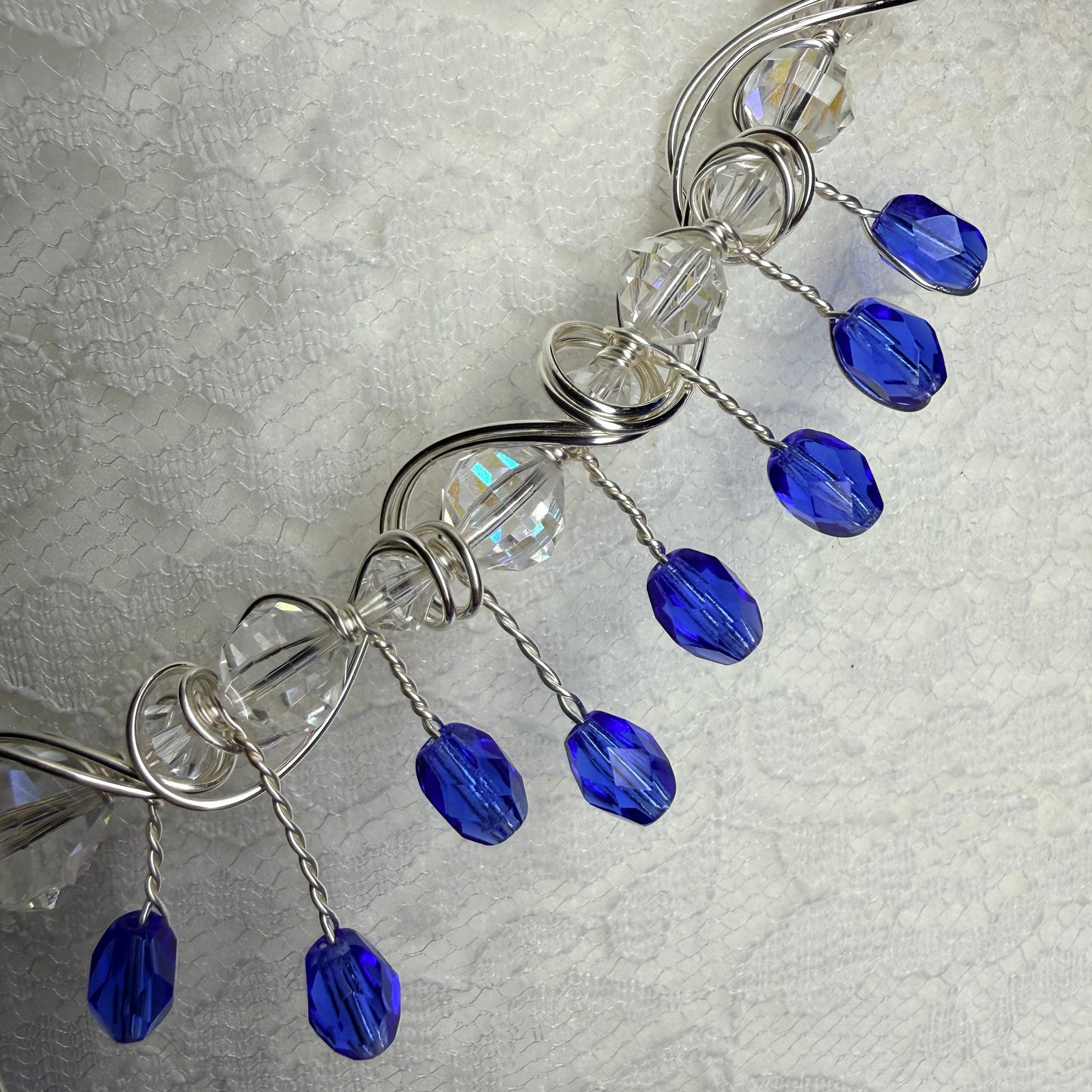 Custom blue heart necklace