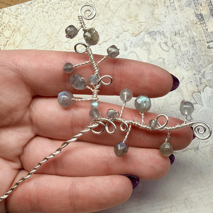 Hair ornament - labradorite