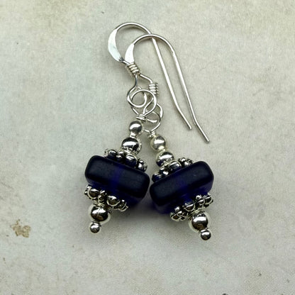 Mermaid Summer - cobalt earrings