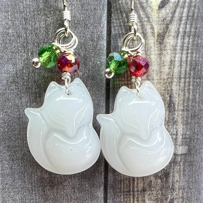 Yuletide Kitsune earrings