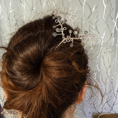 Hair ornament - labradorite