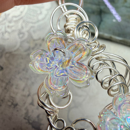 under summer skies: clear floral pendant #1