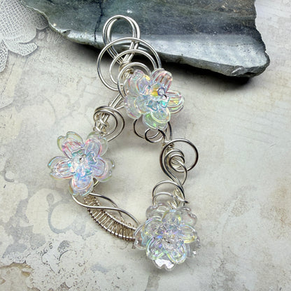 under summer skies: clear floral pendant #2