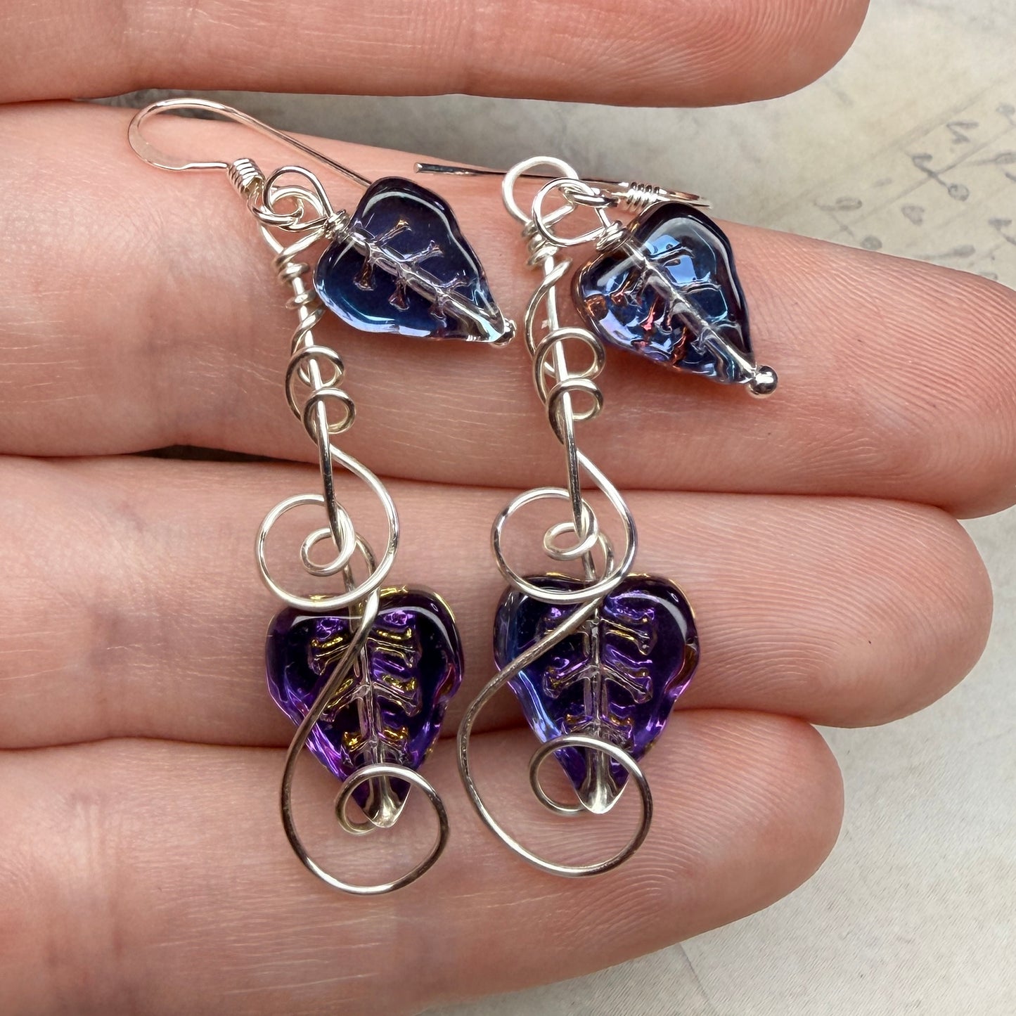 under summer skies: sunset leaf earrings