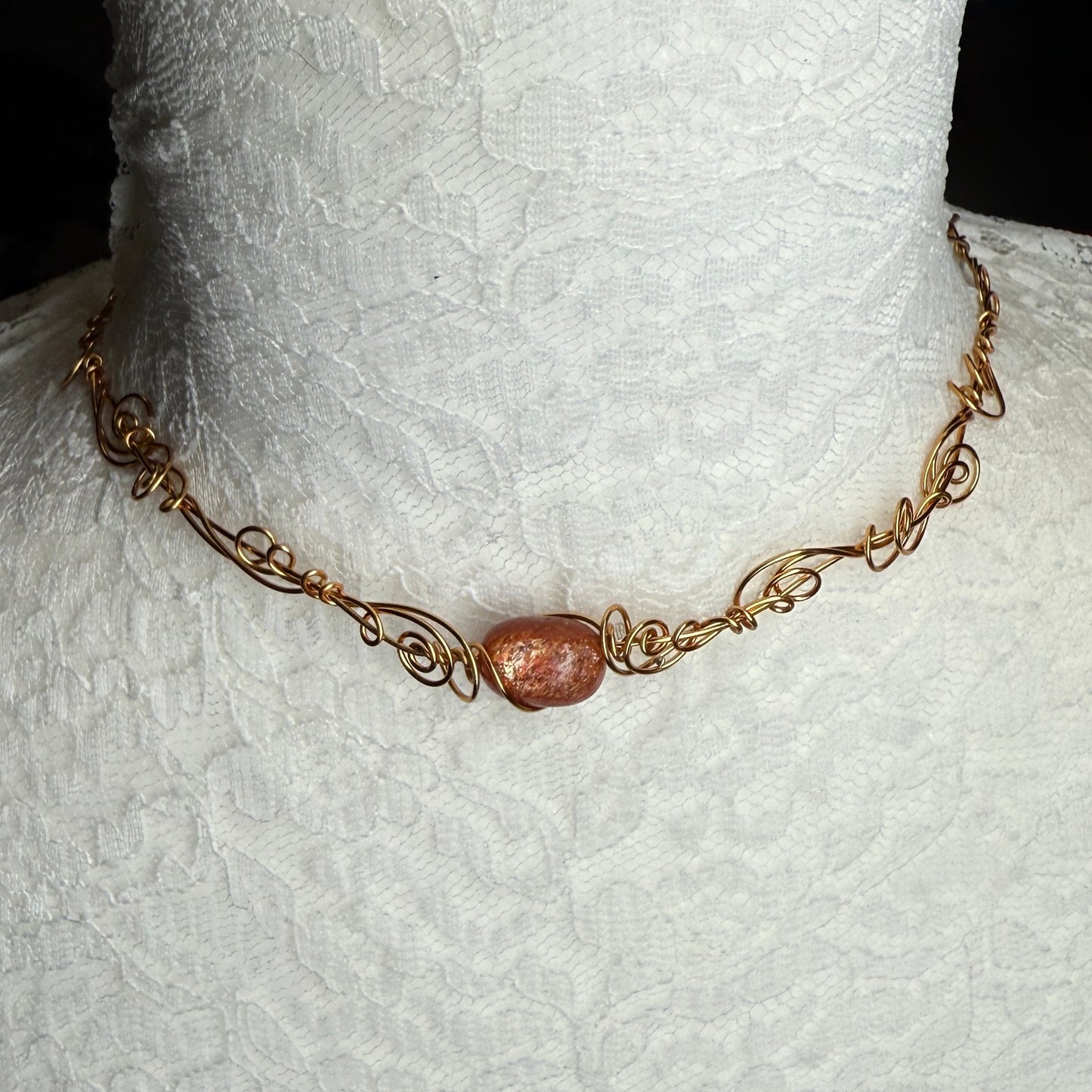 in the waiting woods -  sunstone necklace