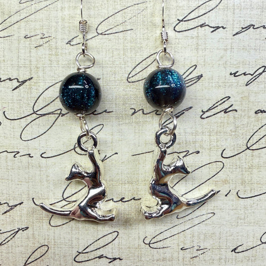 Kitty earrings - navy blue