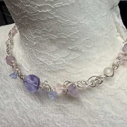 Mermaid Summer - lavender and pink necklace