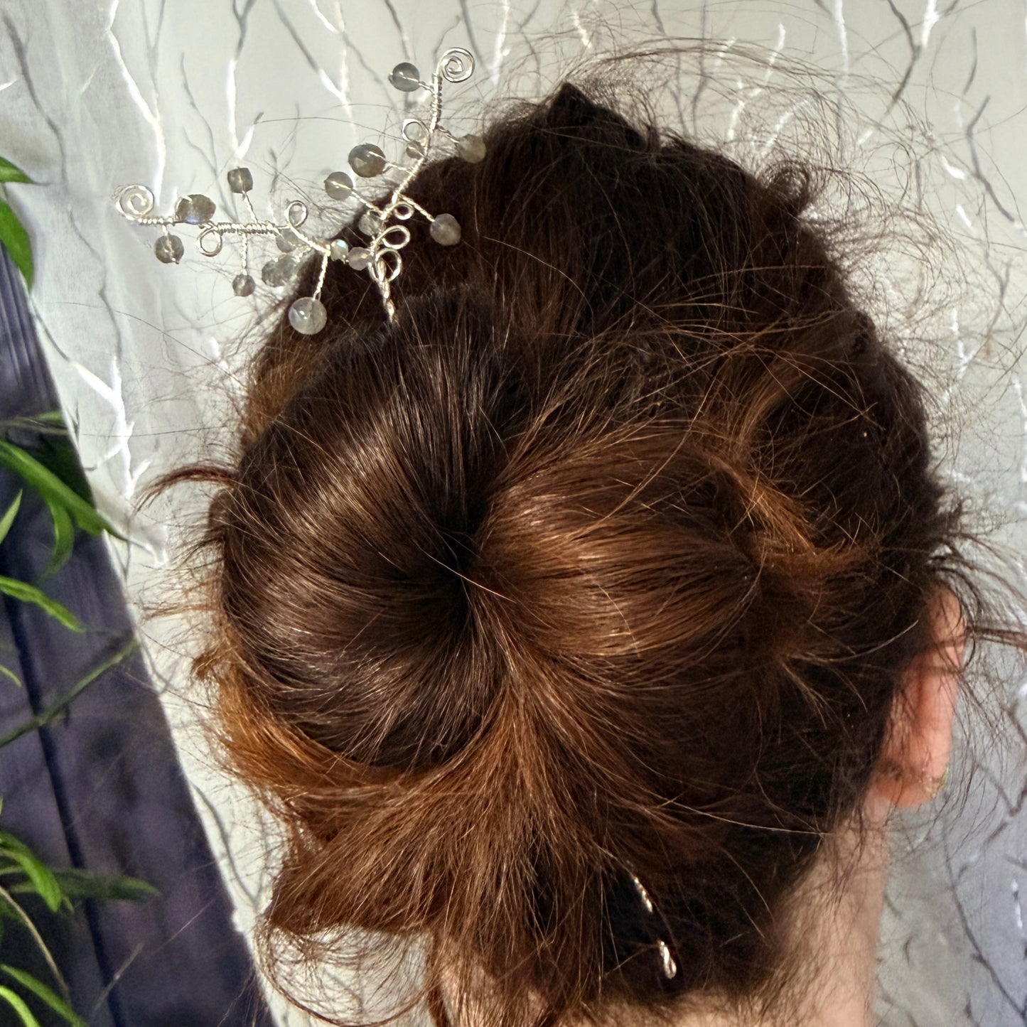 Hair ornament - labradorite