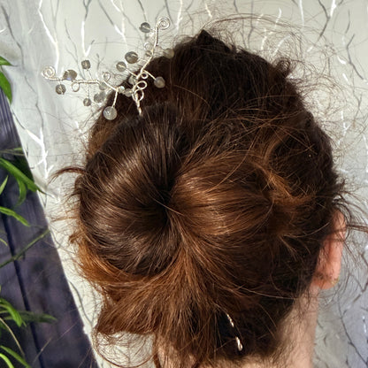 Hair ornament - labradorite
