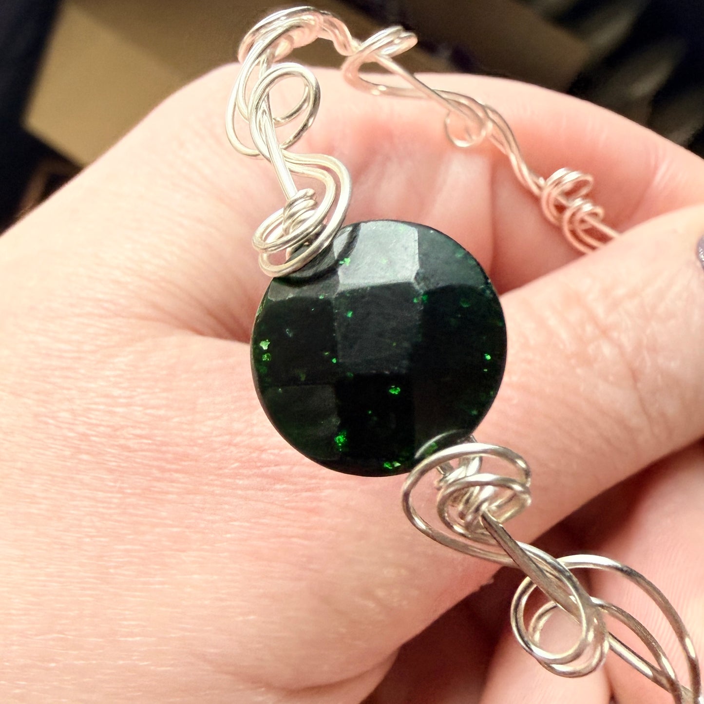 Green goldstone bracelet