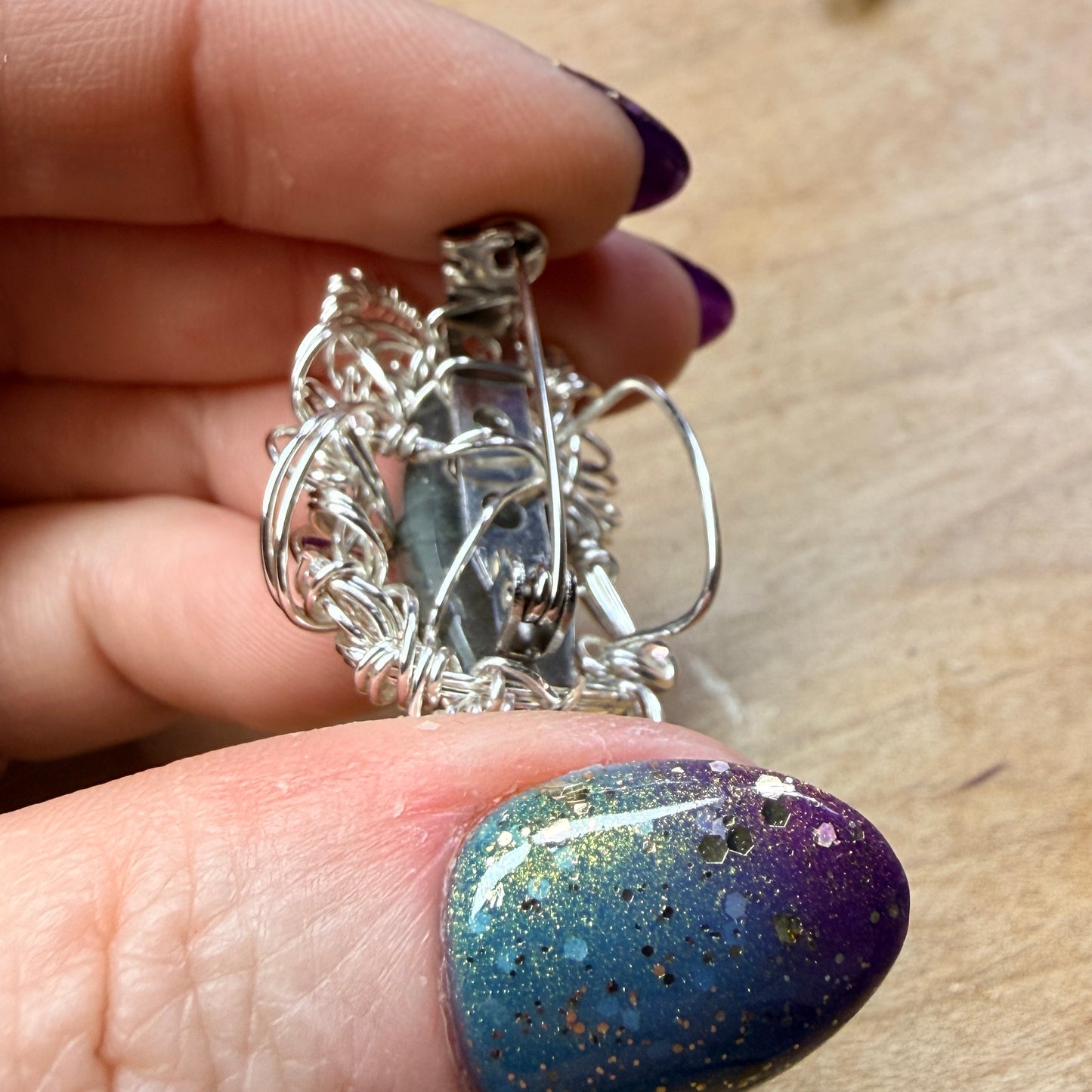 Labradorite broach - blue