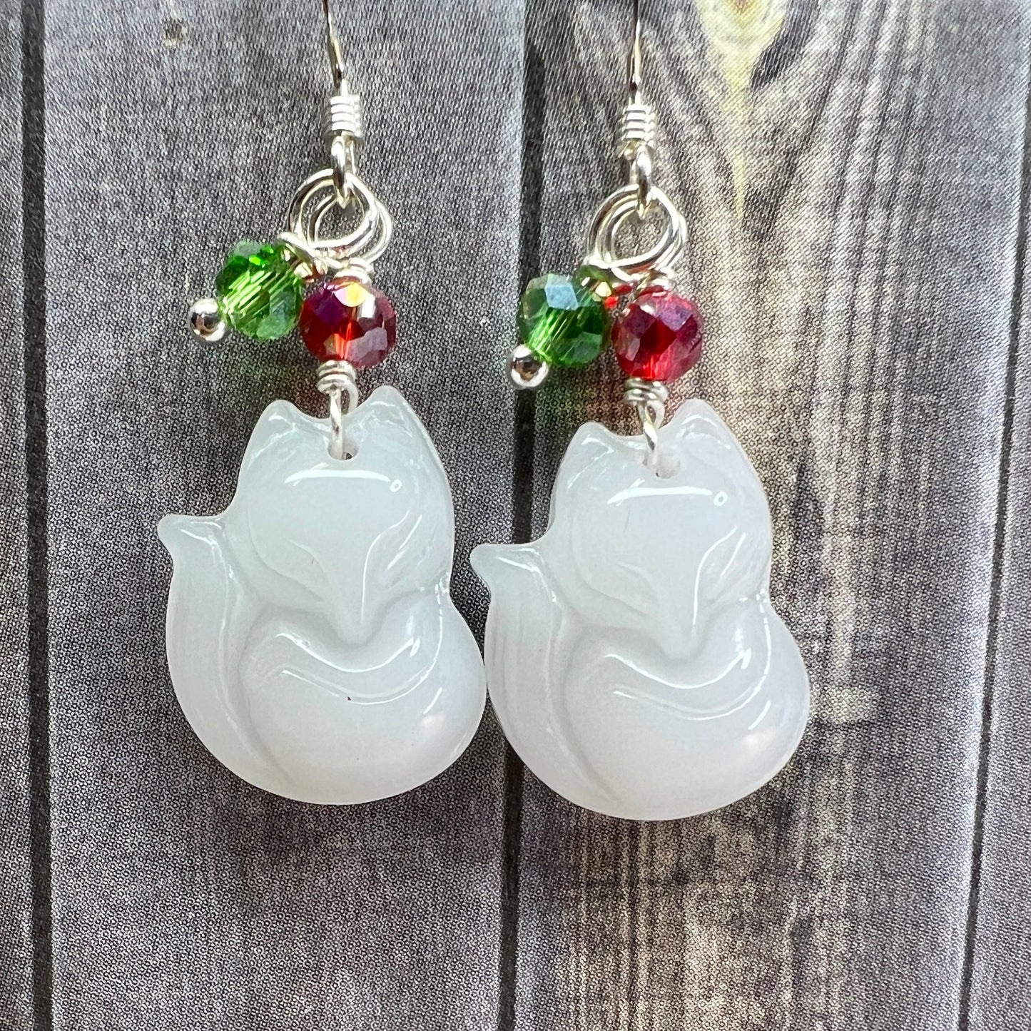 Yuletide Kitsune earrings