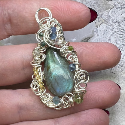 Petite Labradorite Pendant #8