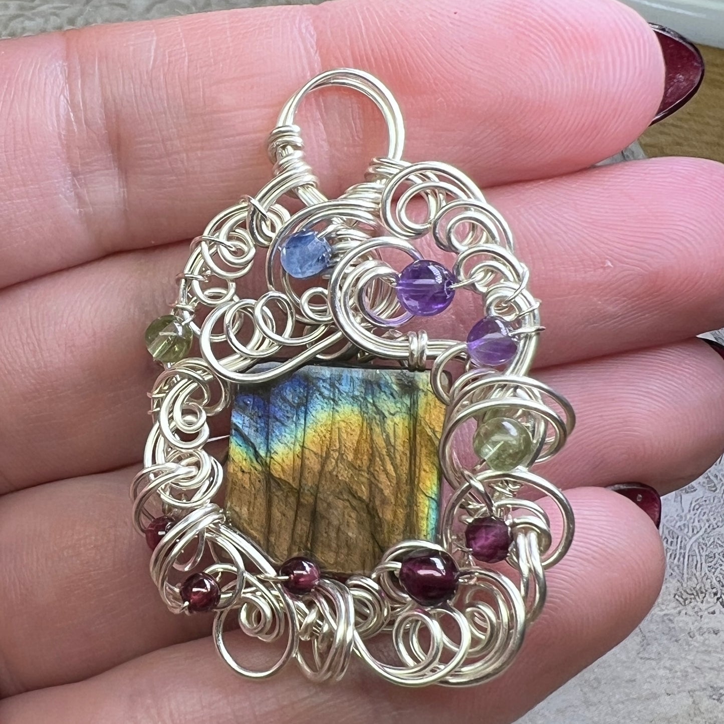 Petite Labradorite Pendant #12