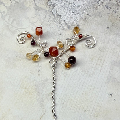 Hair ornament - red/orange/yellow