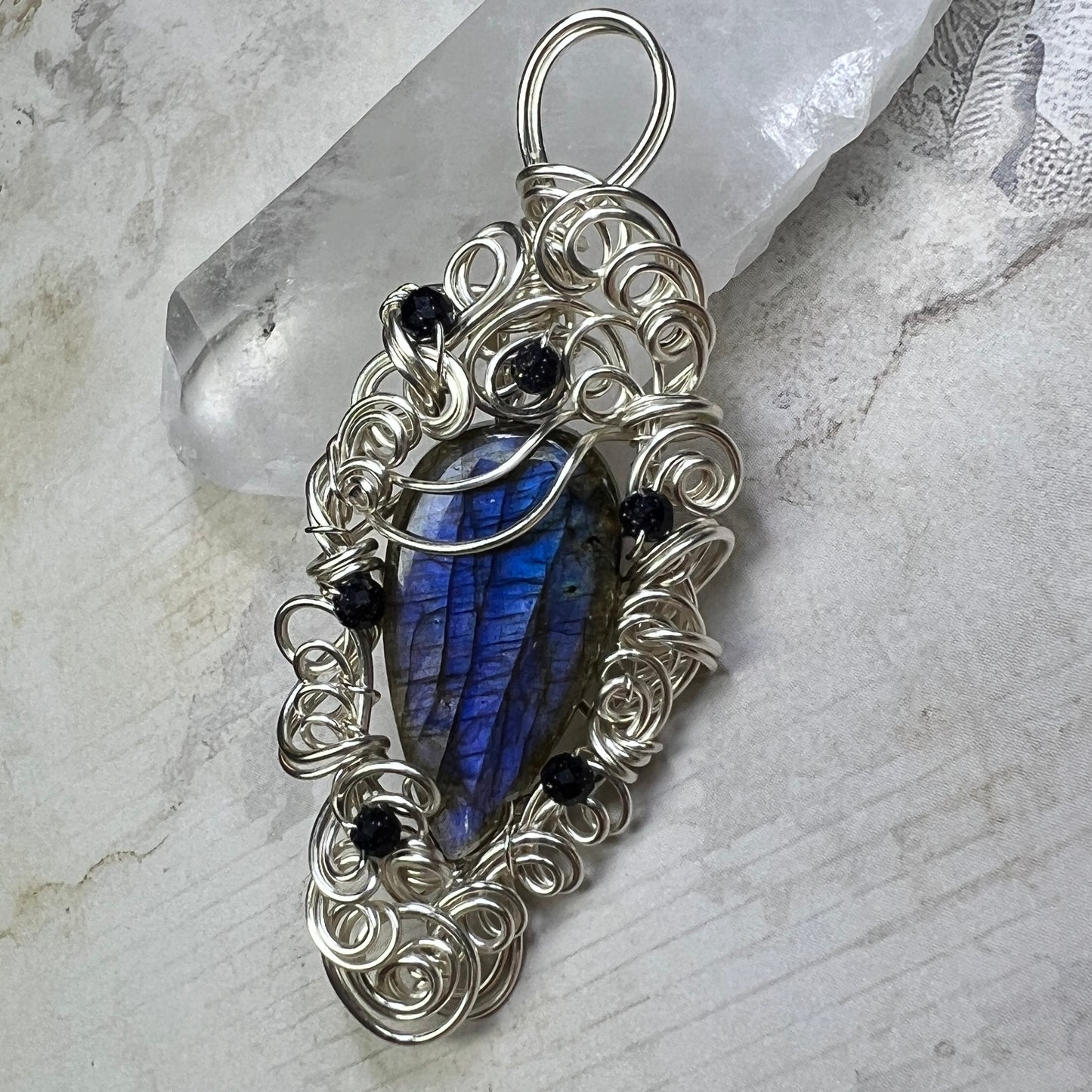 Petite Labradorite Pendant #7